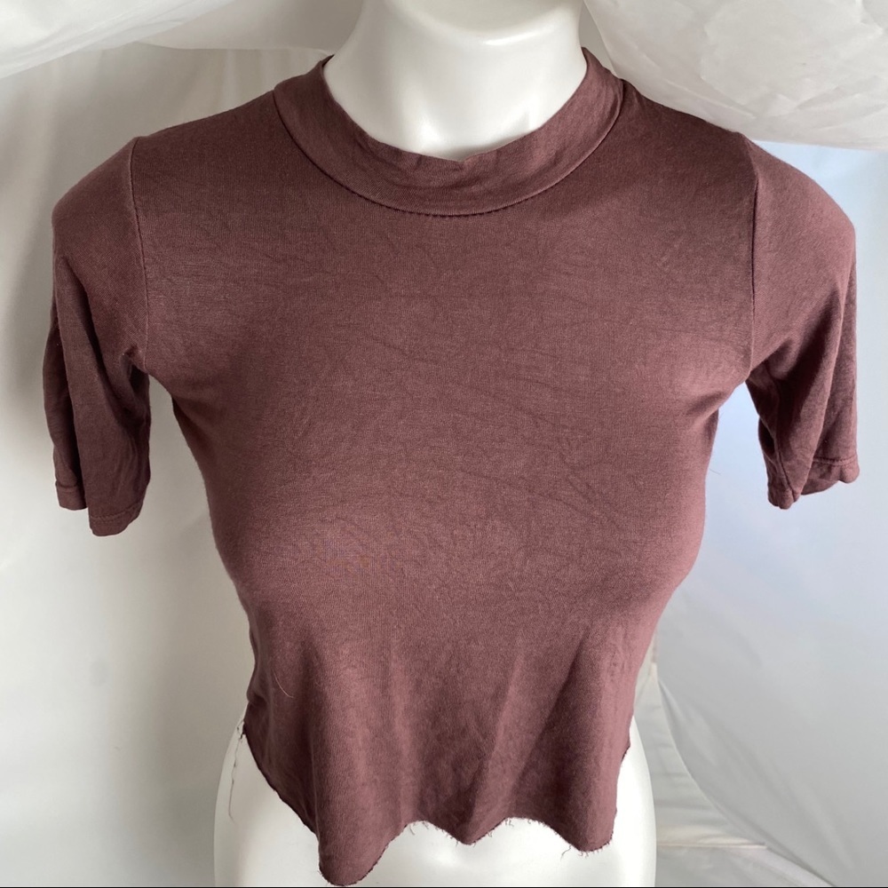 Don’t Ask Why plum crop short sleeve t-shirt OS